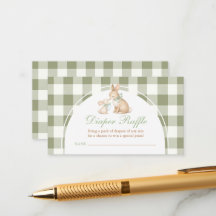 Green Gingham Bunny Spring Easter Diaper Raffle