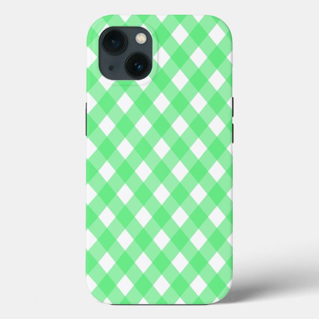 Green gingham Case-Mate iPhone case (Back)