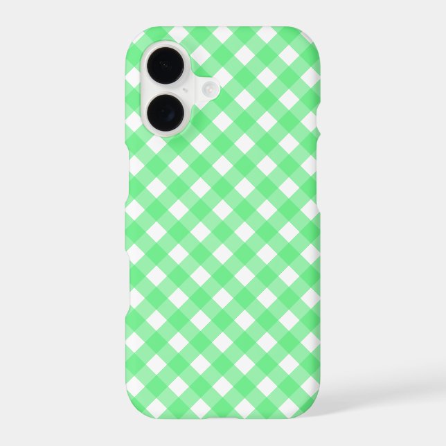 Green gingham Case-Mate iPhone case (Back)
