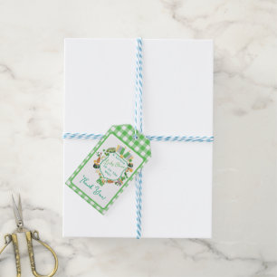 Green Gingham Charm Baby Shower Thank You  Gift Tags