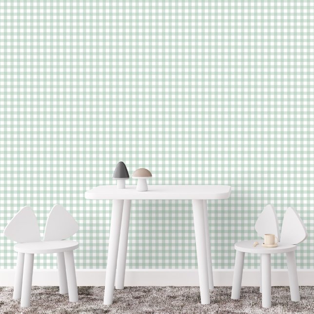 Green gingham check cute simple farmhouse plaid wallpaper  (Creator Uploaded)