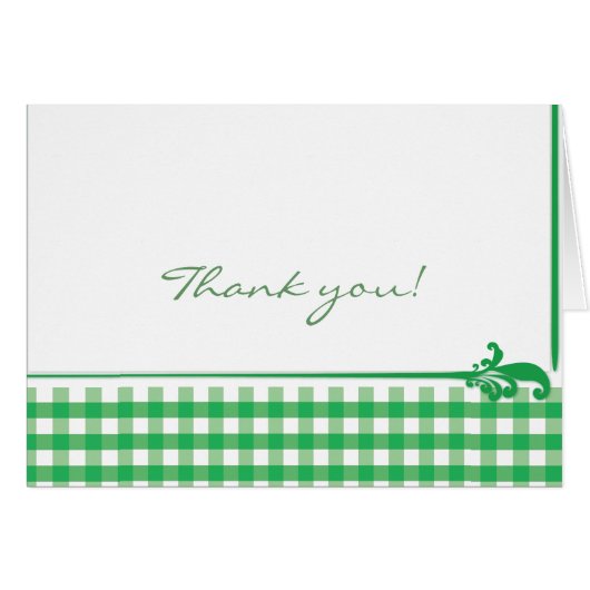 Green Gingham Check Pattern Cards (Front Horizontal)