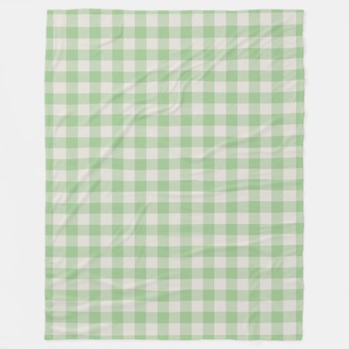 Green Gingham Check Pattern Fleece Blanket