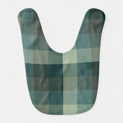 Green Gingham Check Plaid Design  Baby Bib