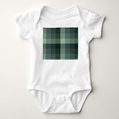 Green Gingham Check Plaid Design  Baby Bodysuit