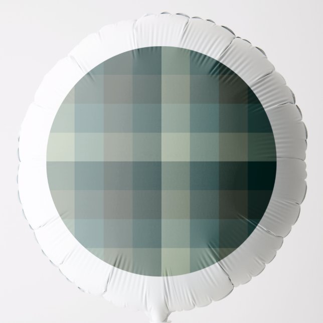 Green Gingham Check Plaid Design  Balloon (Front)