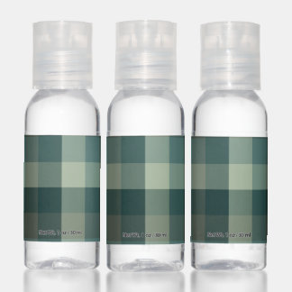 Green Gingham Check Plaid Design Hand Sanitizer