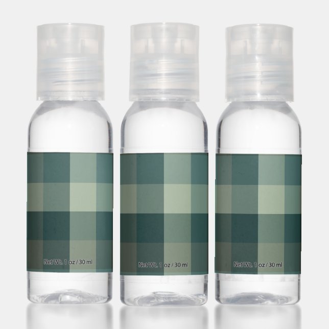 Green Gingham Check Plaid Design  Hand Sanitizer (Set)