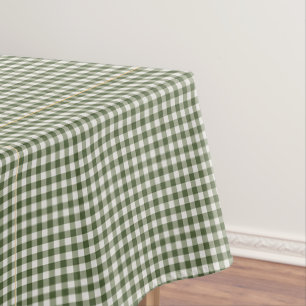 Green gingham check plaid design Tablecloth