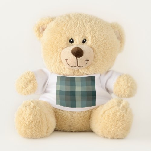 Green Gingham Check Plaid Design  Teddy Bear