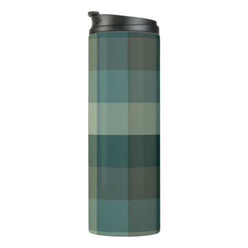 Green Gingham Check Plaid Design  Thermal Tumbler
