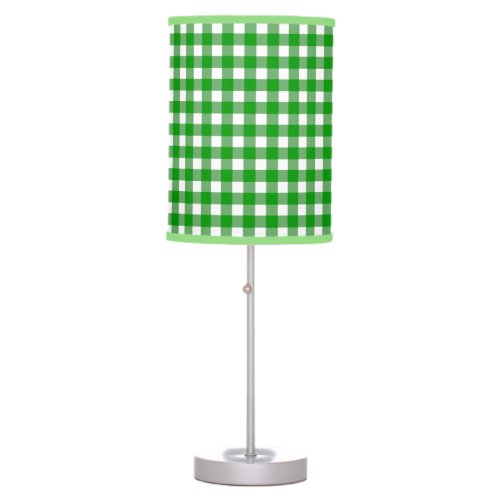 Green Gingham Check Table Lamp