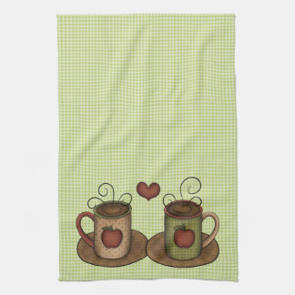 Green Gingham Coffee Time Towel
