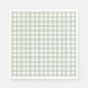 Green Gingham Coquette Bow Party Dessert Napkins