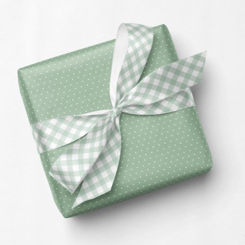 Green gingham cute simple check satin ribbon