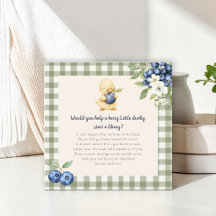 Green Gingham Duckling Baby Shower Book Request Ca