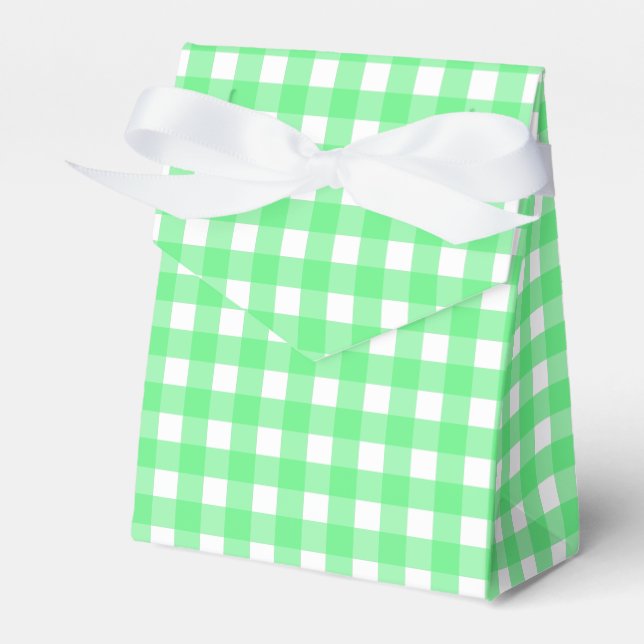Green gingham favor boxes (Front Side)