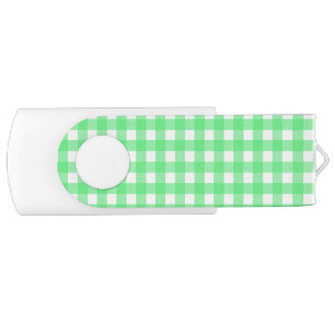 Green gingham flash drive