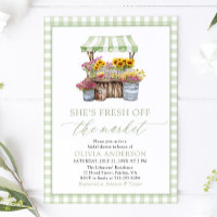 Green Gingham Fresh Off The Market Bridal Shower