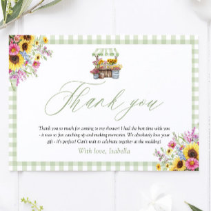 Green Gingham Fresh Off The Market Thank you Card