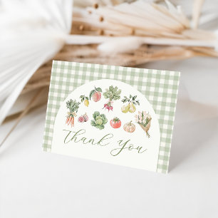 Green Gingham Fresh Off The Market Thank You Card