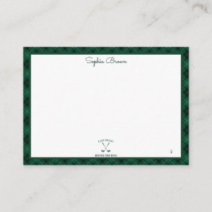 Green Gingham Golf Bridal Shower Note Card
