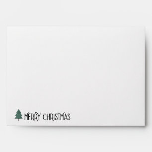 Green Gingham Holiday Card Envelope