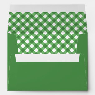 Green Gingham Holiday Envelope