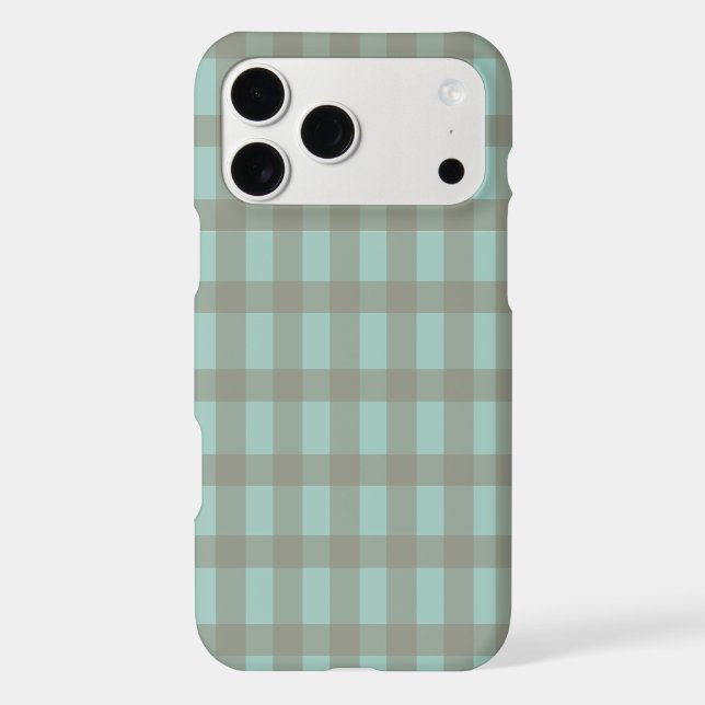 Green Gingham Iphone Case (Back)