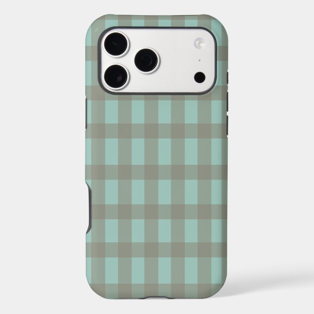 Green Gingham iPhone Case (Back)