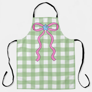 Green Gingham Kitchen Apron Design