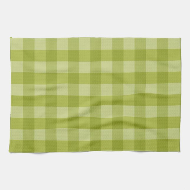 Green gingham kitchen towel (Horizontal)
