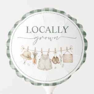 Green Gingham Locally Grown Party Balloon