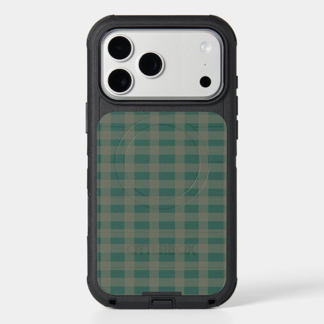 Green Gingham Otterbox iPhone Case (Back)