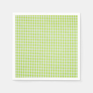 Green Gingham Paper Napkins