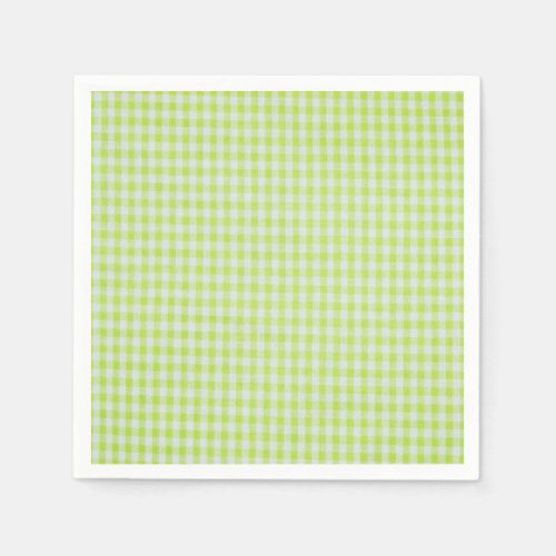 Green Gingham Paper Napkins