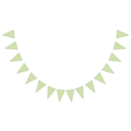 Green Gingham Party Picnic Bunting Banner