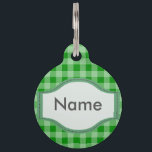 Green Gingham Pet Tag<br><div class="desc">template</div>