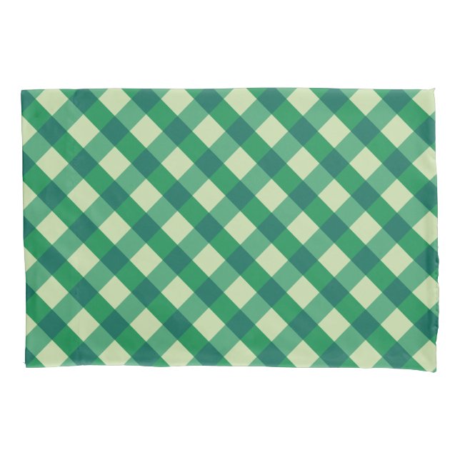 Green Gingham Pillow Case (Front)
