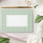 Green Gingham Plaid  Envelope<br><div class="desc">Sweet green and white gingham inside and out envelope perfect for baby shower or any other occasion.</div>