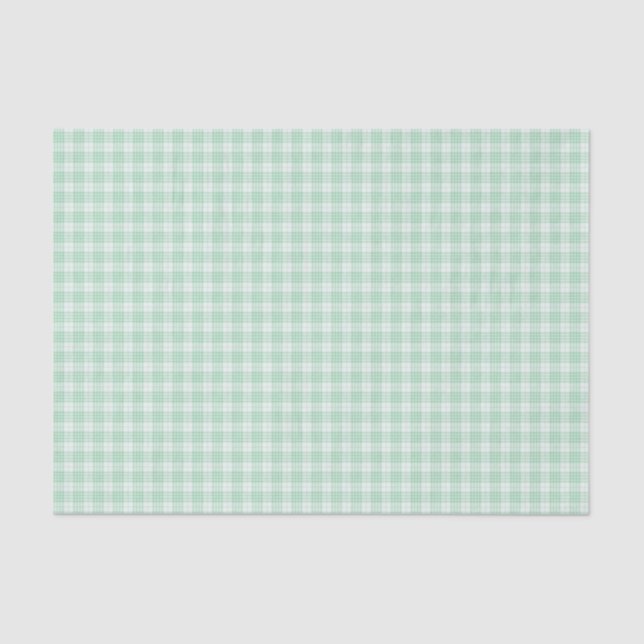 Green Gingham Plaid Tissue Paper (Front)