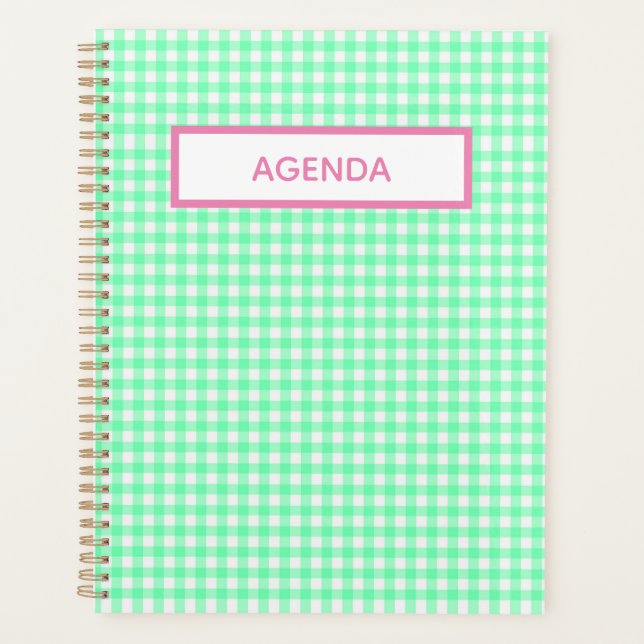 Green Gingham Planner (Front)