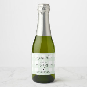 Green Gingham Pop It When She Pops Favor Label