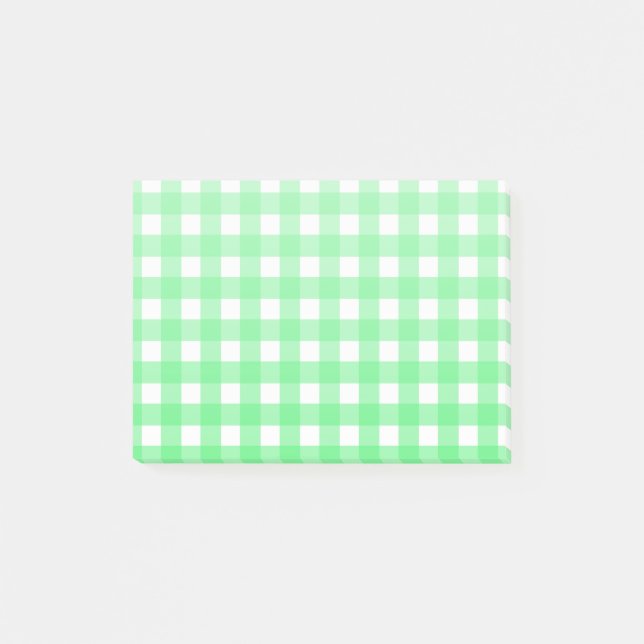 Green gingham post-it notes (Front)