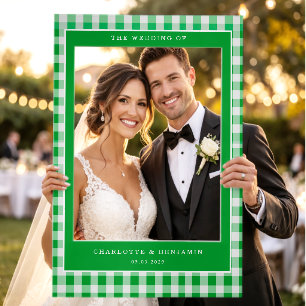 Green Gingham Selfie Frame Photo Prop