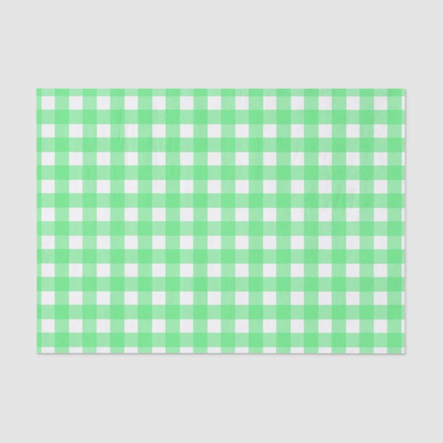 Green gingham tissue paper (Front)