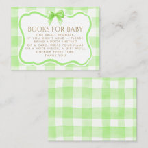 Green Gingham Wavy Frame Bow Books For Baby