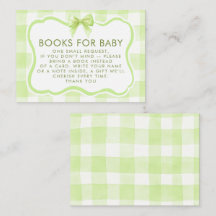 Green Gingham Wavy Frame Bow Books For Baby