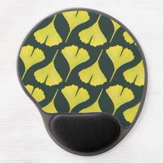 Green Gingko Leaf Nature Lover Botanical Pattern Gel Mouse Pad