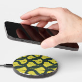 Green Gingko Leaf Nature Lover Botanical Pattern Wireless Charger (Hand)